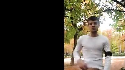 Young Amateur Frat Boy in Public Park Web-Cam Porn