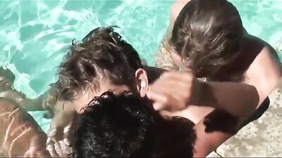Gay Twink Threesome in Swimming Pool!