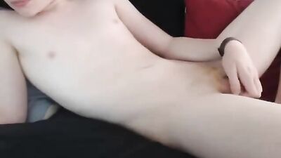 Gray; Smooth twink wanks on cam