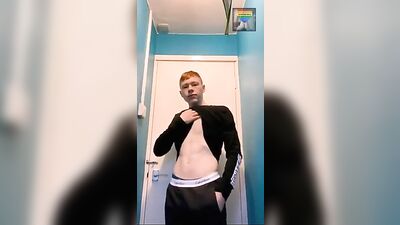Red Hair Boy Jerks Off Web Cam: Solo Sex Action Cum Shots