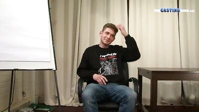 Freds Twink Audition: Hairy Bush First Time Handjob Cum Shots