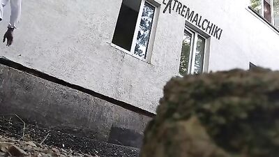 Outdoors Gay Teen Pounding by Building!