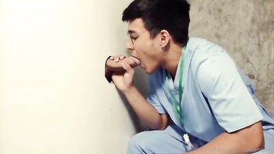 Asian Sperm-Donor Glory Hole Cum Shots: Medical Bareback With Twink Boy