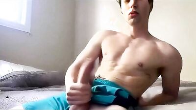 Blond College Muscle Webcam AI Enhanced Cum Shot Show!