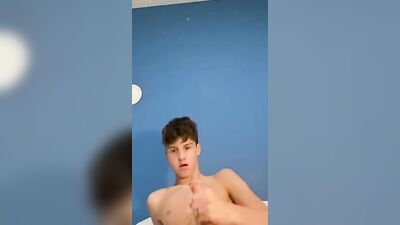 The Cutest Solo Amateur with a Big Dick Wanking in Bed - A Gay Porn Video!