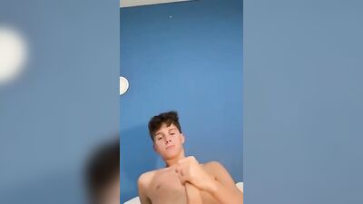 The Cutest Solo Amateur with a Big Dick Wanking in Bed - A Gay Porn Video!