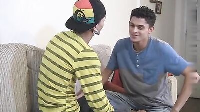 Latino Ass Pounding Skinny Twink: Cum-Filled Gay Oral Fun