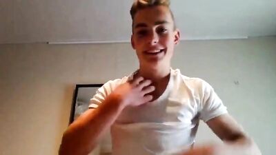 Gay Porn Video: Blonde Muscle Boys Web-Cam Cum Shots