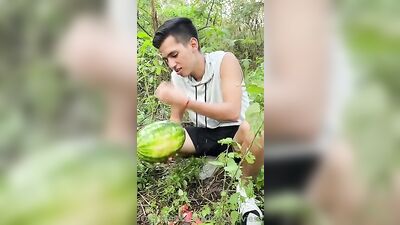 Cum Shots Fetish Fun - Public First Time Watermelon!