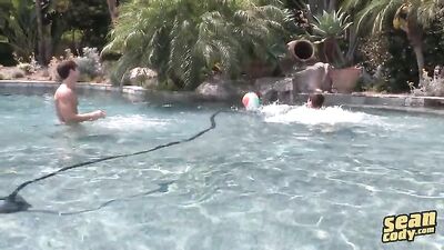 Gay Pool Sex Orgies: Jocks Pounding and Cumming in the Water!