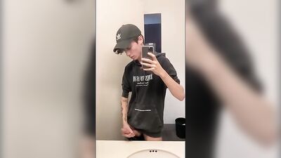 Mirrorcam Hotboy Cums in the Bathroom: A Cap-tastic Straight Boy Experience!