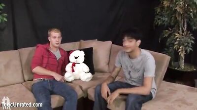 Twink Threesome Bareback Cum Shots Oral Porn