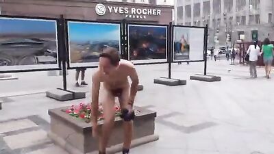 Streak Naked in the City - Fetish Fun Public Outside Solo Straight Boys Voyeur hot fit lad no porn twink young streaker!