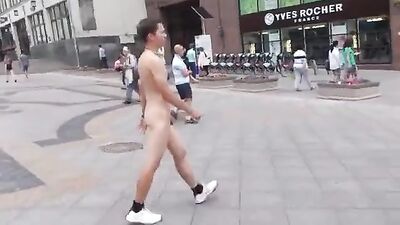 Streak Naked in the City - Fetish Fun Public Outside Solo Straight Boys Voyeur hot fit lad no porn twink young streaker!