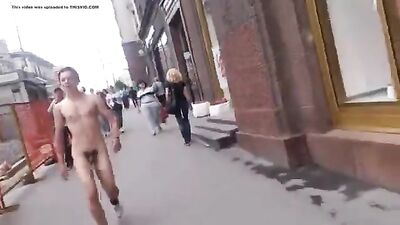 Streak Naked in the City - Fetish Fun Public Outside Solo Straight Boys Voyeur hot fit lad no porn twink young streaker!