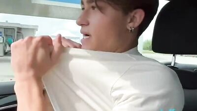 Young Hitchhikers Solo Journey: Cum Shots and Big Dicks on the Road!