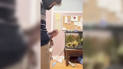 Twink Cums in Room with Aquarium: A Gay Porn Fantasy!