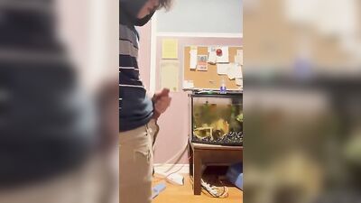 Twink Cums in Room with Aquarium: A Gay Porn Fantasy!