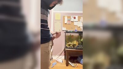 Twink Cums in Room with Aquarium: A Gay Porn Fantasy!