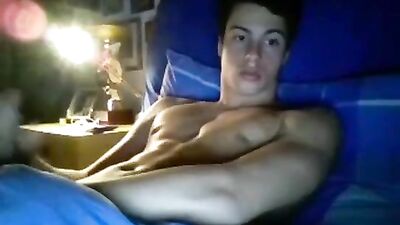 Super Handsome Brunette with Muscular Body and Hairy Ass Showing Off His Big Cock on Web-Cam
