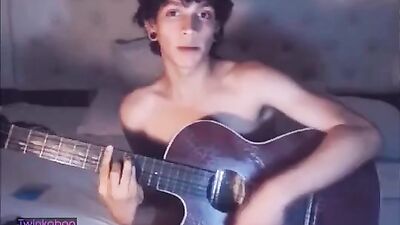 Guitar Playing Twink Cums Again! - Hot Gay Porn Video