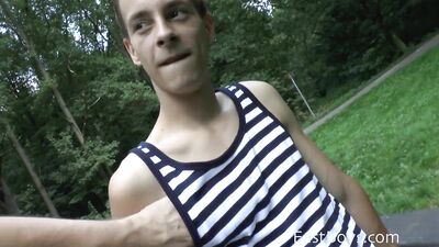 HANDJOB IN THE WOODS