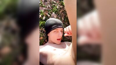 Young Twinks Play in the Forest - Cum Shots and Big Cocks