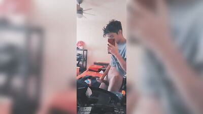 Gay Porn Mirror Masturbation - Young Sexy Body In The Reflection