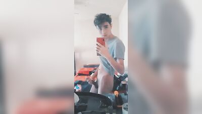 Gay Porn Mirror Masturbation - Young Sexy Body In The Reflection