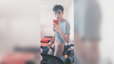 Gay Porn Mirror Masturbation - Young Sexy Body In The Reflection