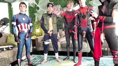 Gay Porn Twink Spider and Friends Hot Group Sex Action!