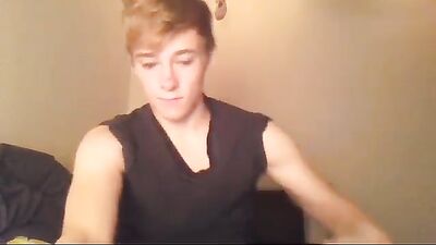 Shaved Gayboy Makes a Gooey Mess on His Belly 2