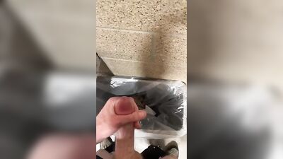 Cumming in the Trashcan-223 - Amateur Cum Shots Handjob Solo
