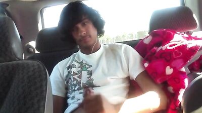 Latin Teen Cum Shot in Car: A Public Wank!