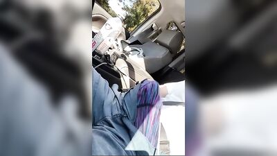 Swimmer Pauls JO After Practice - A Cumshot in the Car!