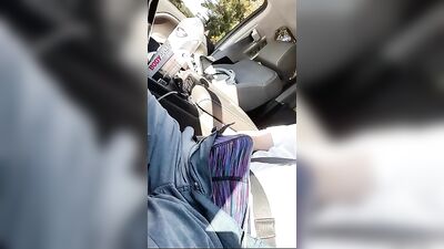 Swimmer Pauls JO After Practice - A Cumshot in the Car!