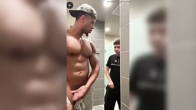 Man Cums Into Teens Hand - Latino Muscle Boys Public Outside Bathroom Fun!