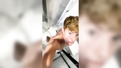AngelicBoys Blond Delight: Top-Down View Wanking Adventure