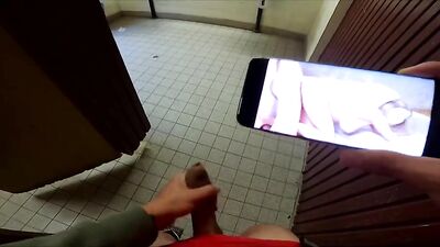 Gay Porn: Risky Bathroom Jerk Off - [ABX][4][719] A XXX adventure in the womens restroom!