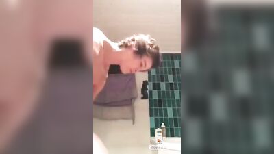 Cute Guy Jerking Off in His Bathroom: Amateur Big Cocks Solo for Handsome and Cute Model