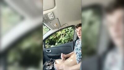 Brit Jamess Car Jack-Off Obsession!: Outdoor Public Cum Shots Big Amateur Cocks