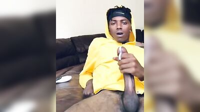 Black Boy Wanking Delights with Hot Cumshot