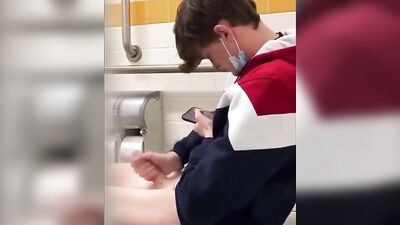 Hung twink jerking off caught on camera - Hardcore gay porn video!