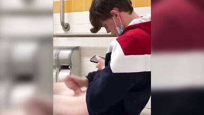 Hung twink jerking off caught on camera - Hardcore gay porn video!