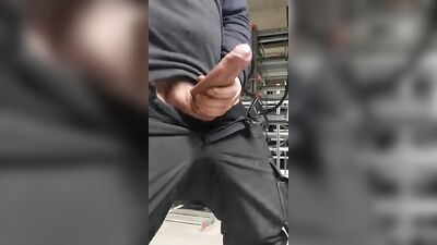 Jerking Off in the Warehouse - Cumming Amateur Shots Handjob Solo