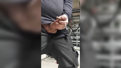 Jerking Off in the Warehouse - Cumming Amateur Shots Handjob Solo