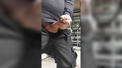 Jerking Off in the Warehouse - Cumming Amateur Shots Handjob Solo