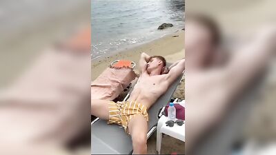Gay Porn on Beach! - Young twinks indulge in public outdoor sex!