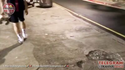 Asian Sports Guy Public Outdoor Romp