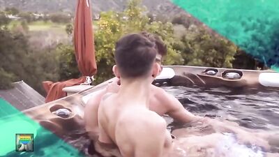 Make Love In The Jacuzzi: Bareback Twink Action Cum Shots